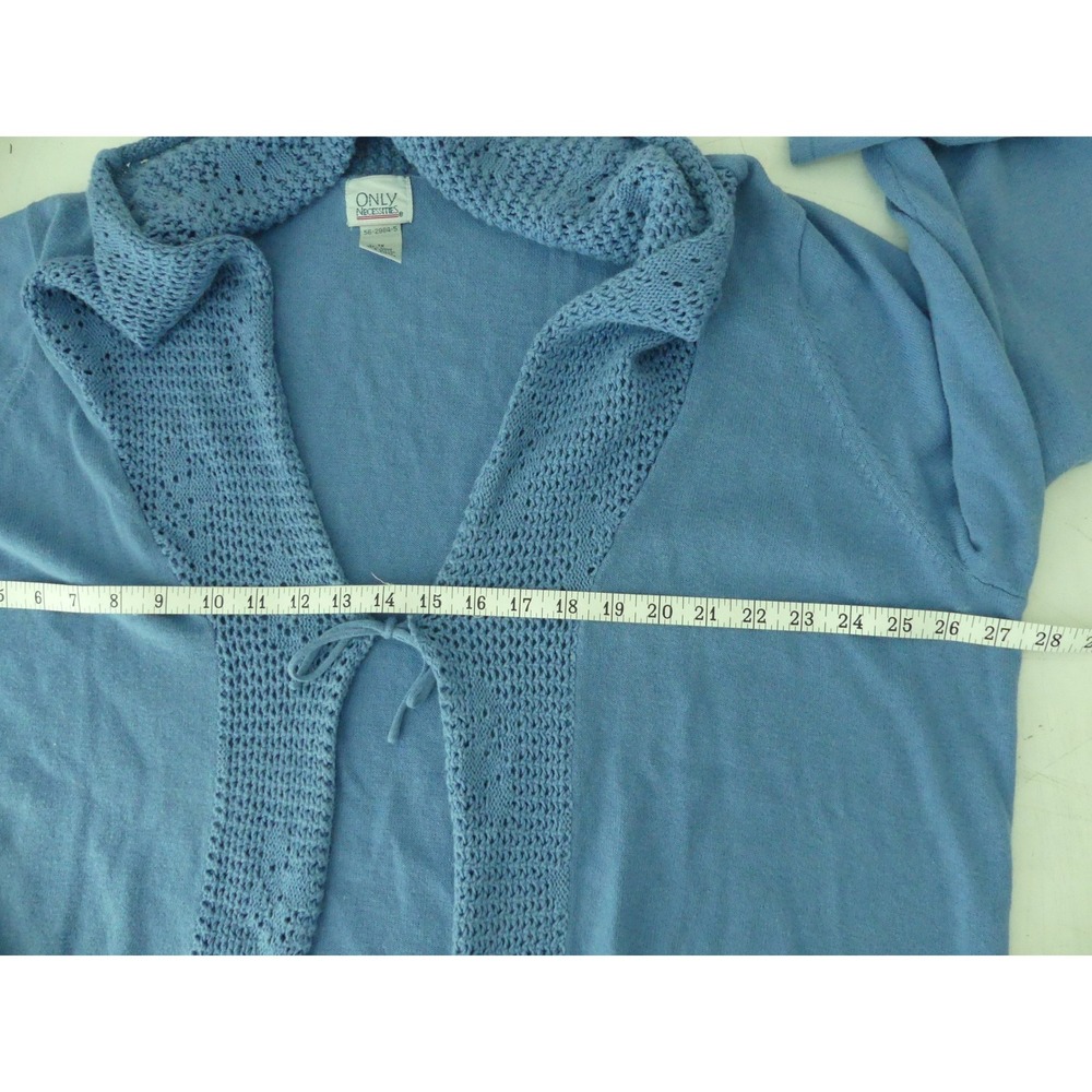 Only Necessities Open Knit Cardigan 1X Flowy Crochet Tie Lightweight Office - Picture 5 of 7
